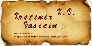 Krstimir Vasičin vizit kartica